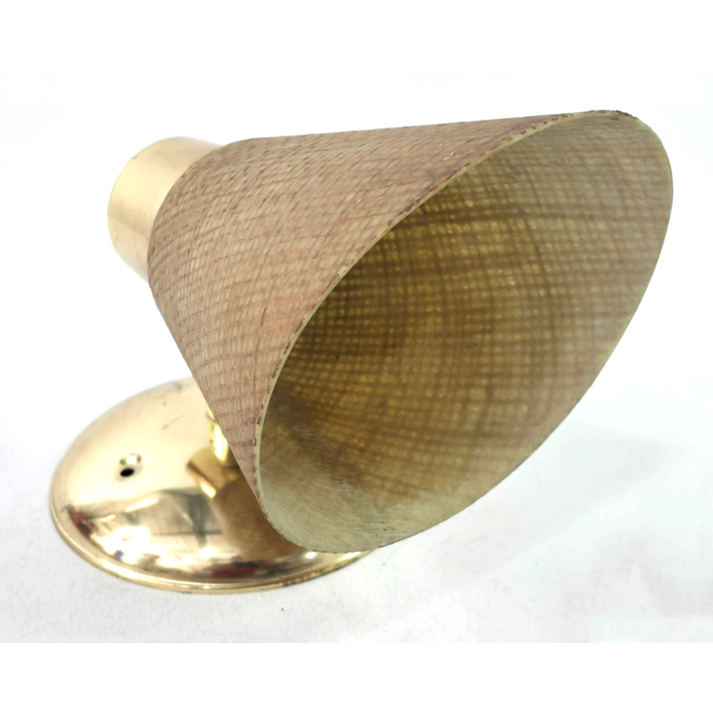 Vintage Mid Century Modern Moe Light Wall Sconce & Fiberglass Shade